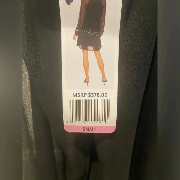 Joie Limited Edition Women's Balloon Sleeve Mini Sheer Flare Dress Layered S NWT - Picture 7 of 9